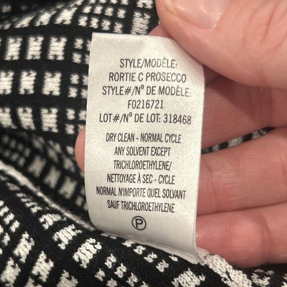 Theory Skirt Womens Large Pull on Elastic Waist White Black Flare A Line Stretch - Picture 4 of 5